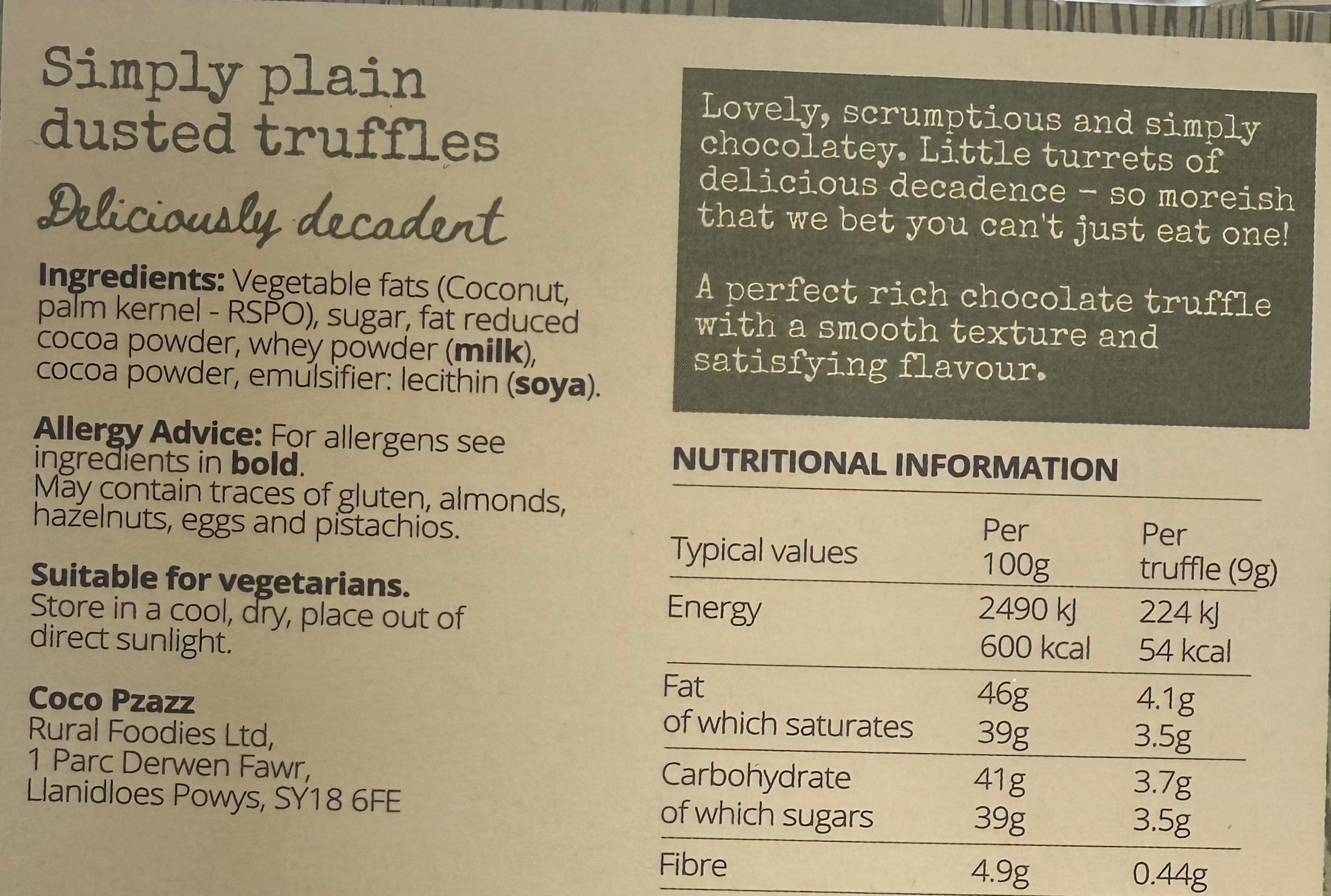 Coco Pzazz - Dusted Truffles - Plain