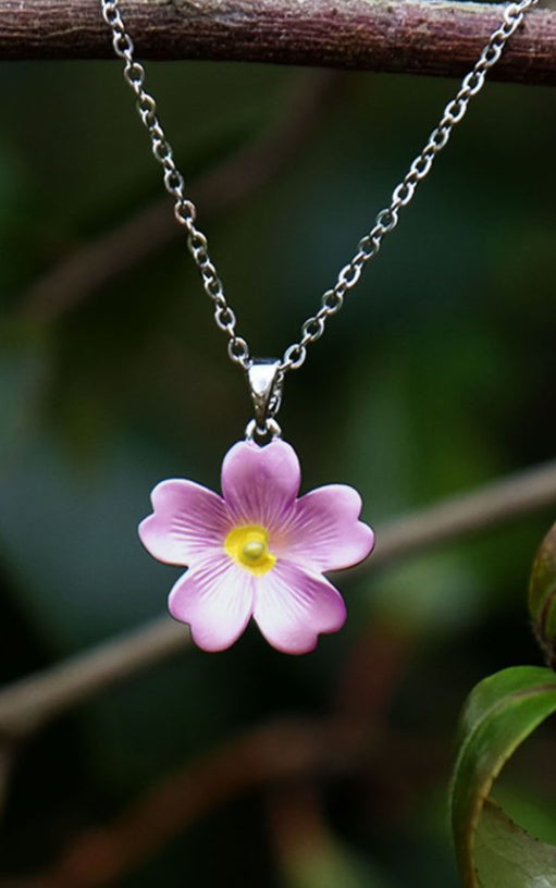 Primrose Pink Flower Necklace