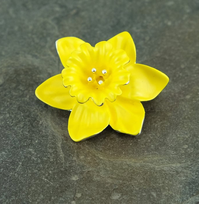 Daffodil Enamel Brooch
