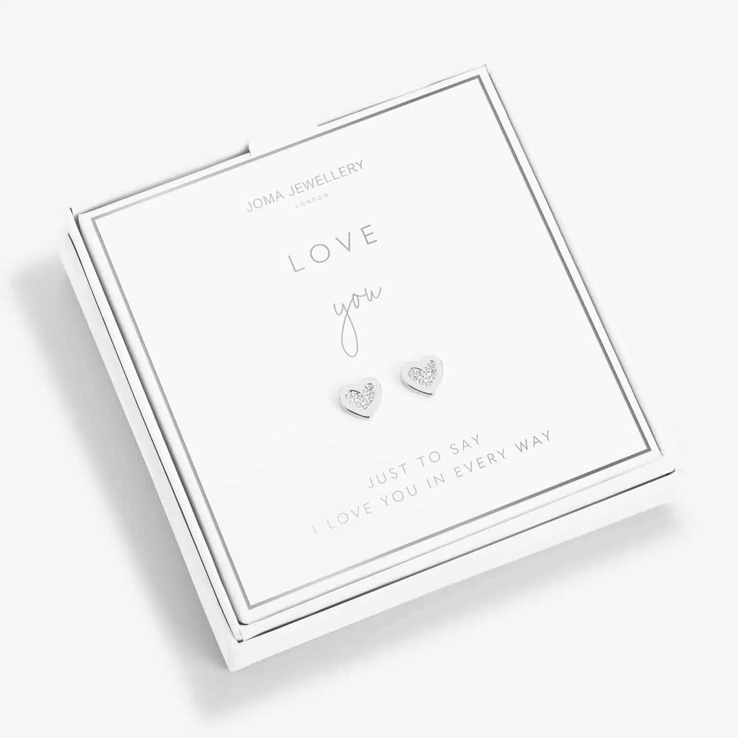 Joma Jewellery Boxed 'Love You' Earrings