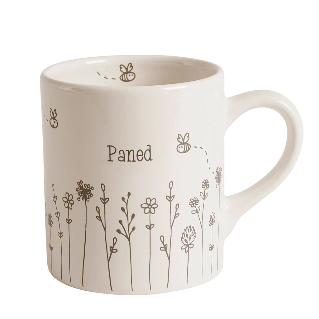 Welsh ‘Paned’ Illustrated Bee Mug