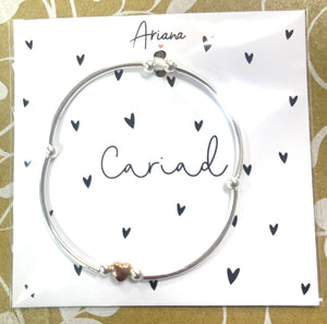 Cariad Silver Noodle Bracelet - Handmade In Wales