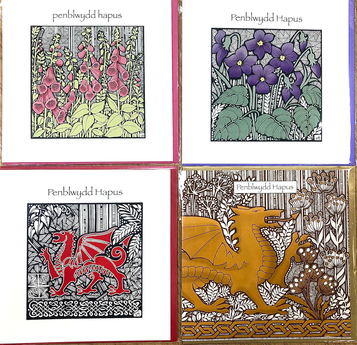 Alff A Bet Welsh Birthday Card Pack Pack of 4 The Celtic Company